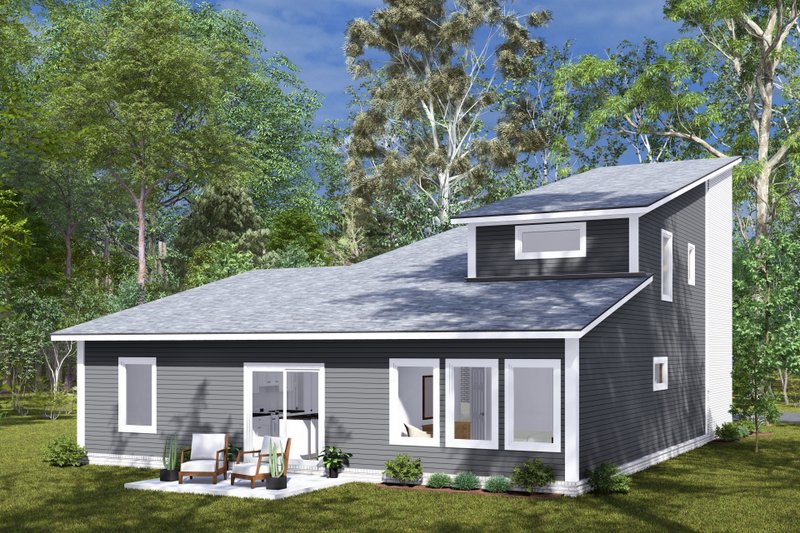 Architectural House Design - Exterior - Rear Elevation for Modern House Plan #513-2287 - 4 bed, 3 bath
