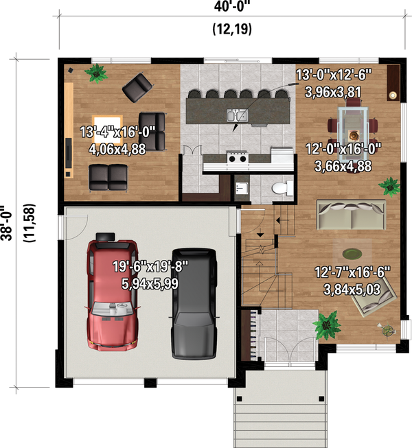 Contemporary Floor Plan - Main Floor Plan #25-4885
