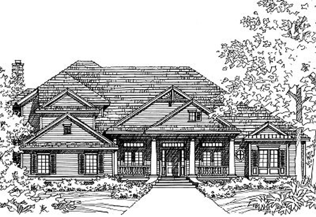 Exterior - Front Elevation 2 for Craftsman House Plan #417-396 - 4 bed, 4.5 bath