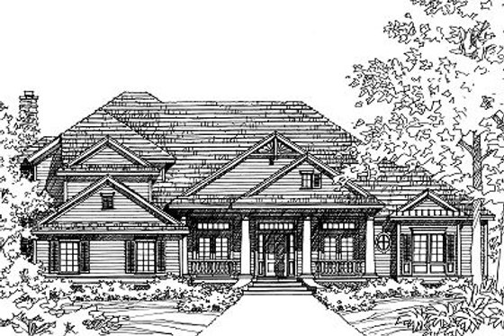 Exterior - Front Elevation for Craftsman House Plan #417-396 - 4 bed, 4.5 bath