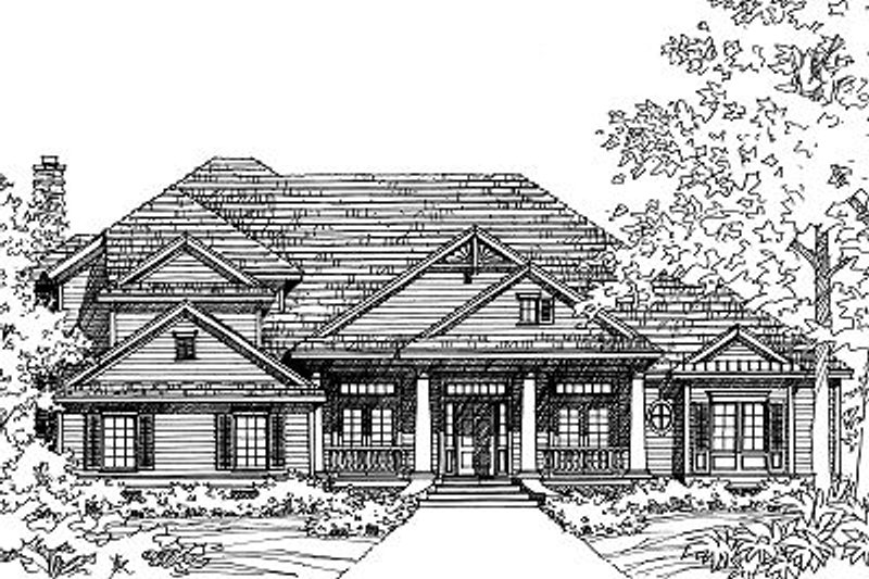Exterior - Front Elevation 2 for Craftsman House Plan #417-396 - 4 bed, 4.5 bath