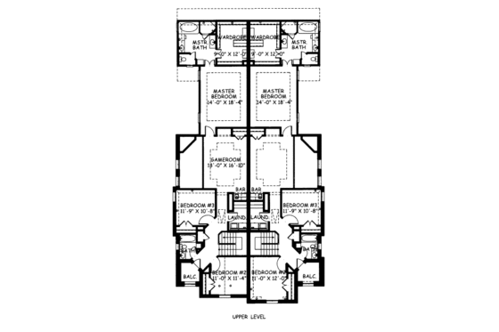 Floor Plan - Upper Floor for European House Plan #141-347 - 3 bed, 2.5 bath