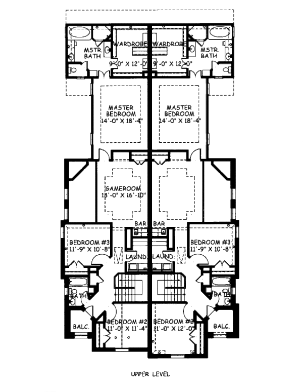 European Floor Plan - Upper Floor Plan #141-347