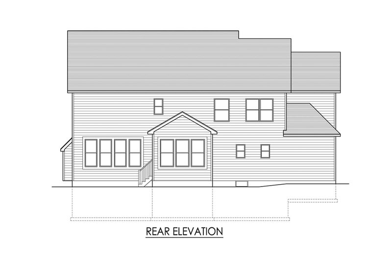 Dream House Plan - Exterior - Rear Elevation for Traditional House Plan #1010-233 - 4 bed, 2.5 bath
