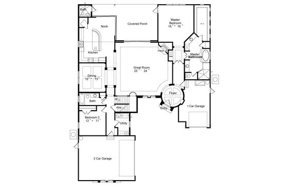 Floor Plan - Main Floor for European House Plan #417-399 - 4 bed, 3.5 bath