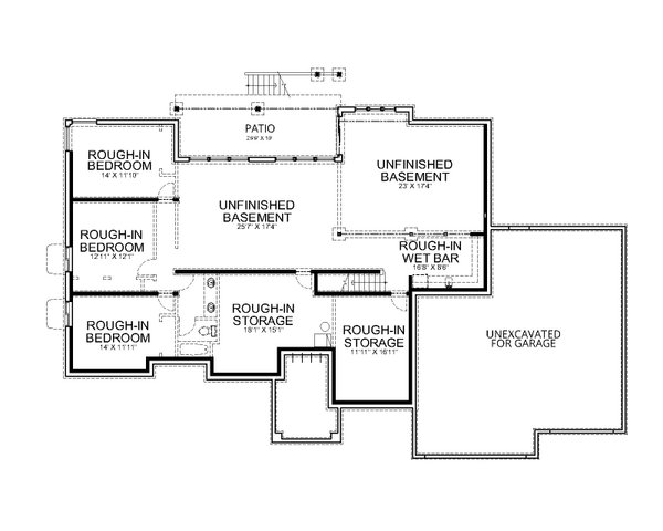 Home Plan - Craftsman Floor Plan - Lower Floor Plan #112-228