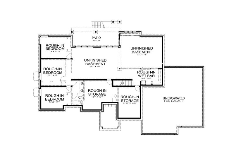 Dream House Plan - Floor Plan - Lower Floor for Craftsman House Plan #112-228 - 7 bed, 3.5 bath