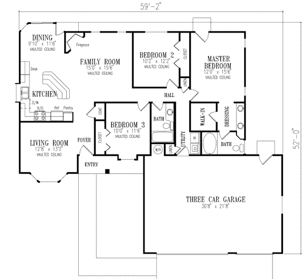 Architectural House Design - Adobe / Southwestern Floor Plan - Main Floor Plan #1-280