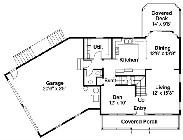 House Design - Colonial Floor Plan - Main Floor Plan #124-838