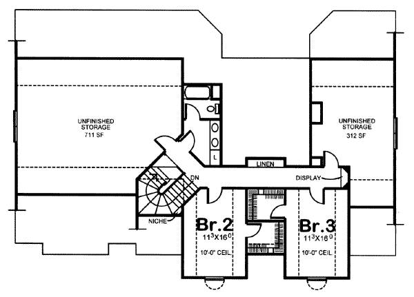 House Plan Design - Traditional Floor Plan - Upper Floor Plan #20-1030