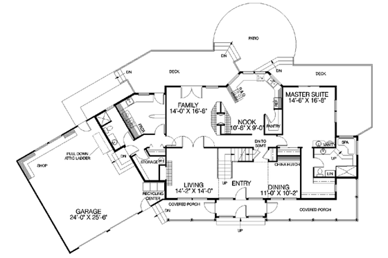 Floor Plan - Main Floor for Country House Plan #60-167 - 3 bed, 3.5 bath