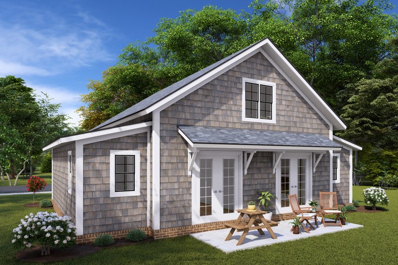 Dream House Plan - Exterior - Rear Elevation for Cottage House Plan #513-2244 - 2 bed, 2 bath