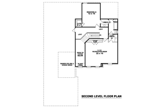 Floor Plan - Upper Floor for European House Plan #81-1130 - 3 bed, 3 bath