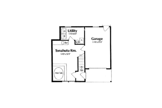 Floor Plan - Lower Floor for Contemporary House Plan #116-102 - 3 bed, 2 bath