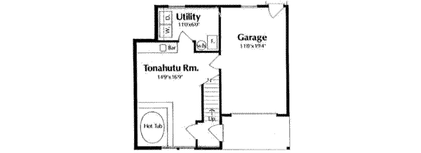 Contemporary Floor Plan - Lower Floor Plan #116-102
