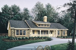 Ranch Exterior - Front Elevation Plan #57-307