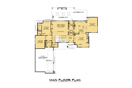 Floor Plan - Main Floor for Contemporary House Plan #1066-193 - 5 bed, 6.5 bath