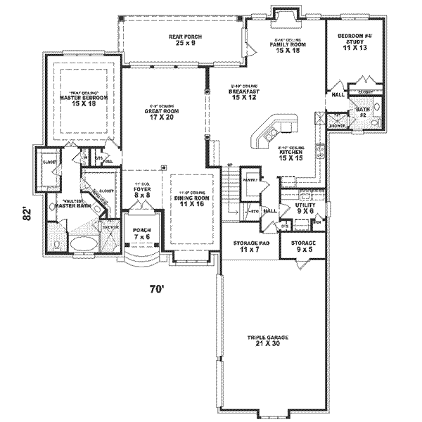 European Floor Plan - Main Floor Plan #81-367