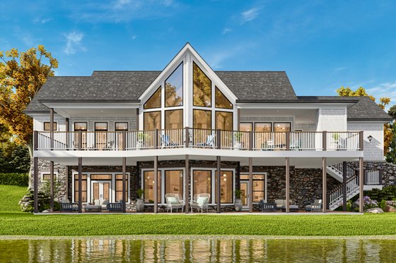 Exterior - Rear Elevation for Traditional House Plan #54-710 - 4 bed, 4 bath