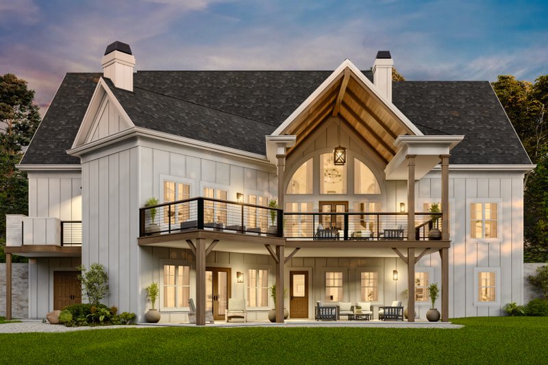 Architectural House Design - Exterior - Rear Elevation 1 for Farmhouse House Plan #119-459 - 4 bed, 4.5 bath