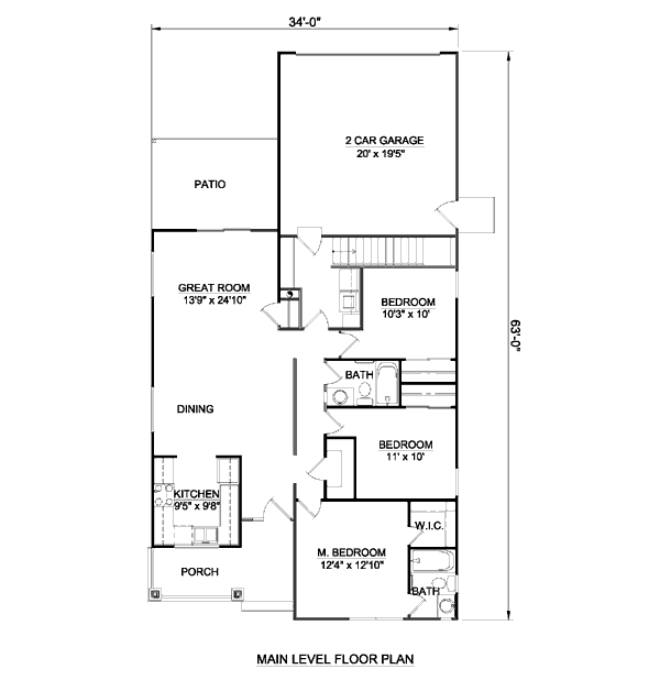 Cottage Floor Plan - Main Floor Plan #116-291