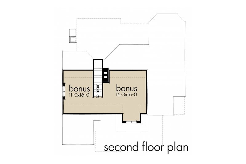 Architectural House Design - Floor Plan - Upper Floor for Craftsman House Plan #120-174 - 3 bed, 2 bath