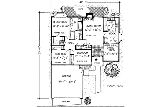 Floor Plan - Main Floor for Traditional House Plan #312-179 - 3 bed, 2 bath
