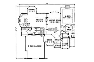 Floor Plan - Main Floor for European House Plan #67-206 - 4 bed, 4 bath
