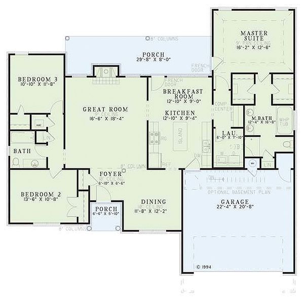 House Design - European Floor Plan - Main Floor Plan #17-1041