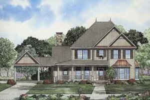 Country Exterior - Front Elevation Plan #17-2096
