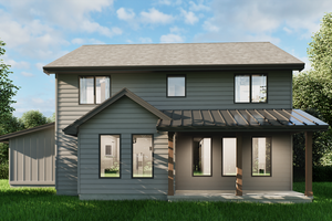 Exterior - Rear Elevation for Farmhouse House Plan #1093-7 - 4 bed, 2.5 bath