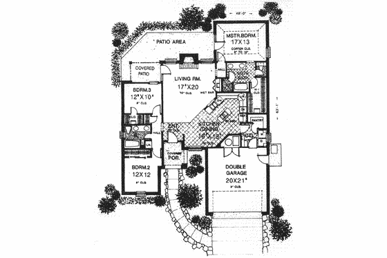 Floor Plan - Main Floor for European House Plan #310-573 - 3 bed, 2 bath