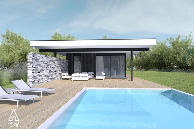 House Blueprint - Exterior - Other Elevation for Modern House Plan #552-7 - 3 bed, 2 bath