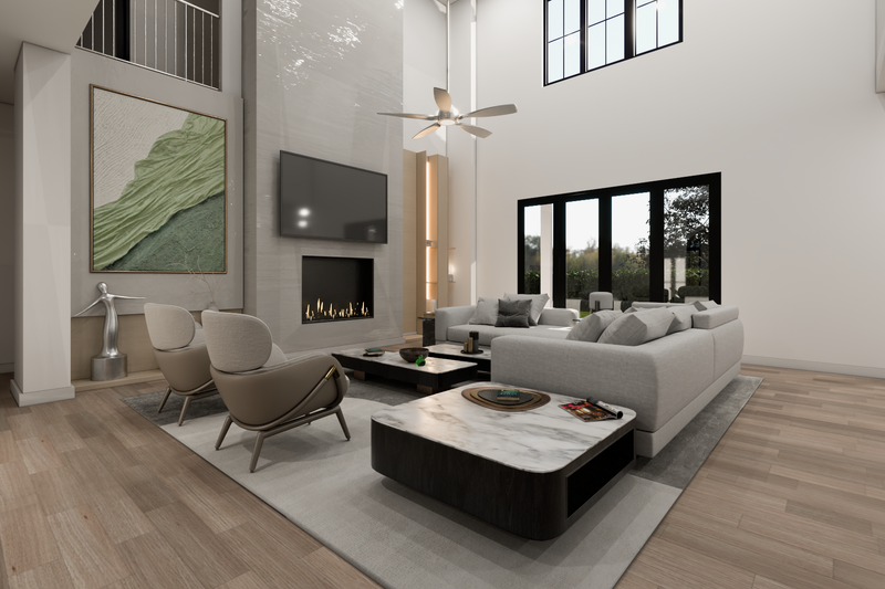 Architectural House Design - Interior - Family Room for Farmhouse House Plan #1112-10 - 5 bed, 4 bath