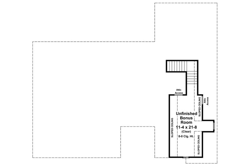 House Blueprint - Floor Plan - Upper Floor for Farmhouse House Plan #21-512 - 3 bed, 2 bath