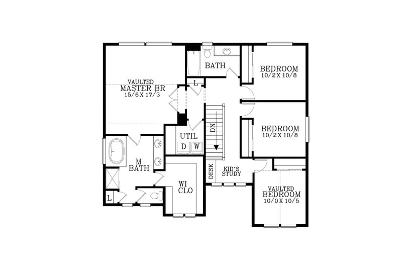 Architectural House Design - Floor Plan - Upper Floor for Craftsman House Plan #53-516 - 4 bed, 2.5 bath