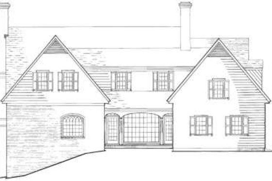 Exterior - Rear Elevation for Southern House Plan #137-235 - 4 bed, 4.5 bath