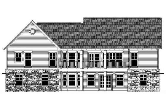 Exterior - Rear Elevation for Craftsman House Plan #21-366 - 3 bed, 2 bath