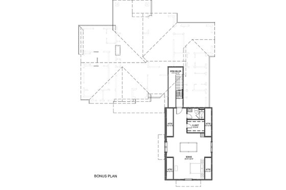 Floor Plan - Upper Floor for Farmhouse House Plan #1069-18 - 3 bed, 2.5 bath