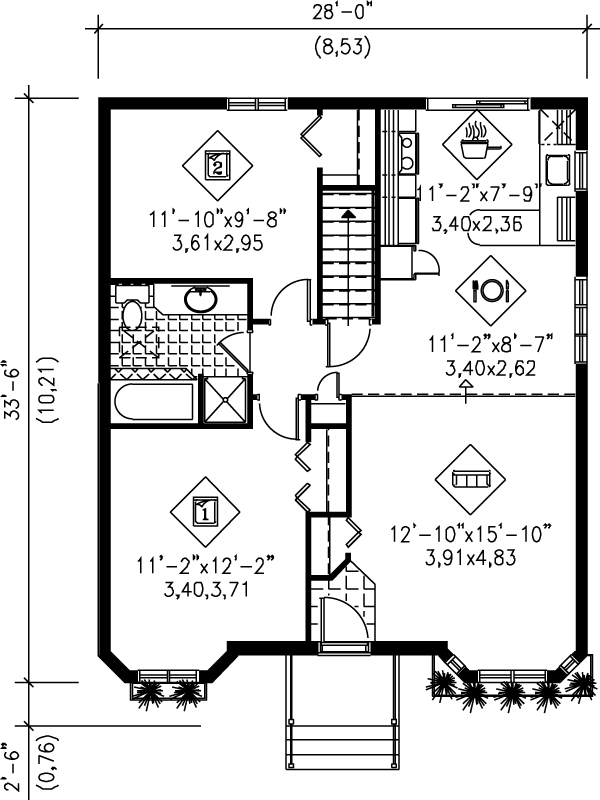 Cottage Floor Plan - Main Floor Plan #25-140