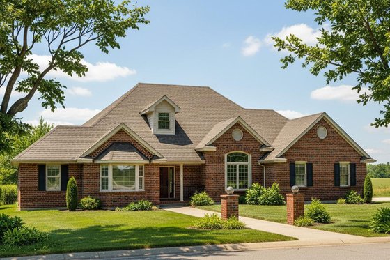 Exterior - Front Elevation for Traditional House Plan #101-103 - 4 bed, 2 bath