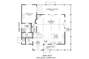 Floor Plan - Main Floor for Country House Plan #932-33 - 3 bed, 2.5 bath