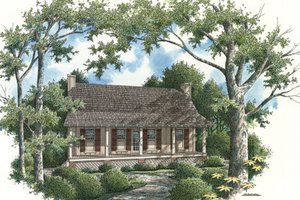 Exterior - Rear Elevation for Cabin House Plan #45-335 - 2 bed, 2 bath