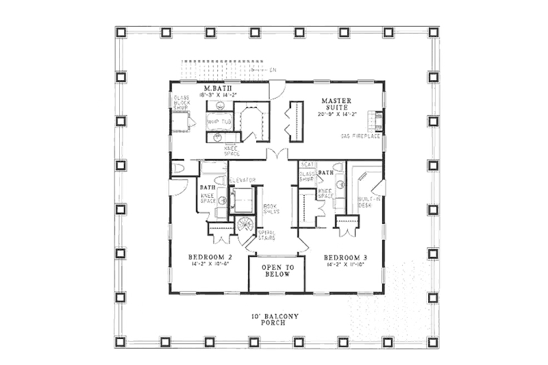 Home Plan - Floor Plan - Upper Floor for Southern House Plan #17-280 - 5 bed, 5.5 bath