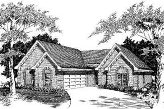 Exterior - Front Elevation for European House Plan #329-109 - 3 bed, 2 bath