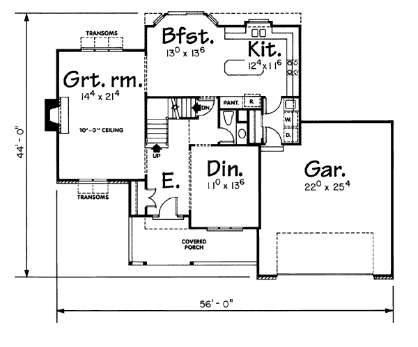 Traditional Style House Plan - 4 Beds 2.5 Baths 2205 Sq/Ft Plan #20-765 ...