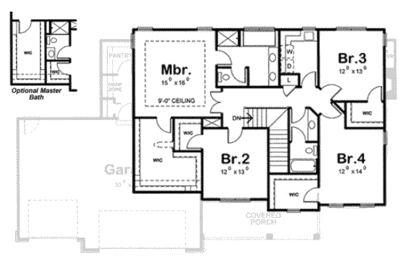 Home Plan - Floor Plan - Upper Floor for Traditional House Plan #20-1764 - 4 bed, 3 bath