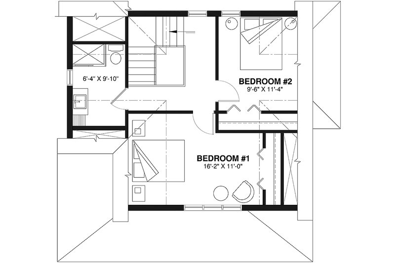Dream House Plan - Floor Plan - Upper Floor for Cottage House Plan #23-598 - 2 bed, 1.5 bath