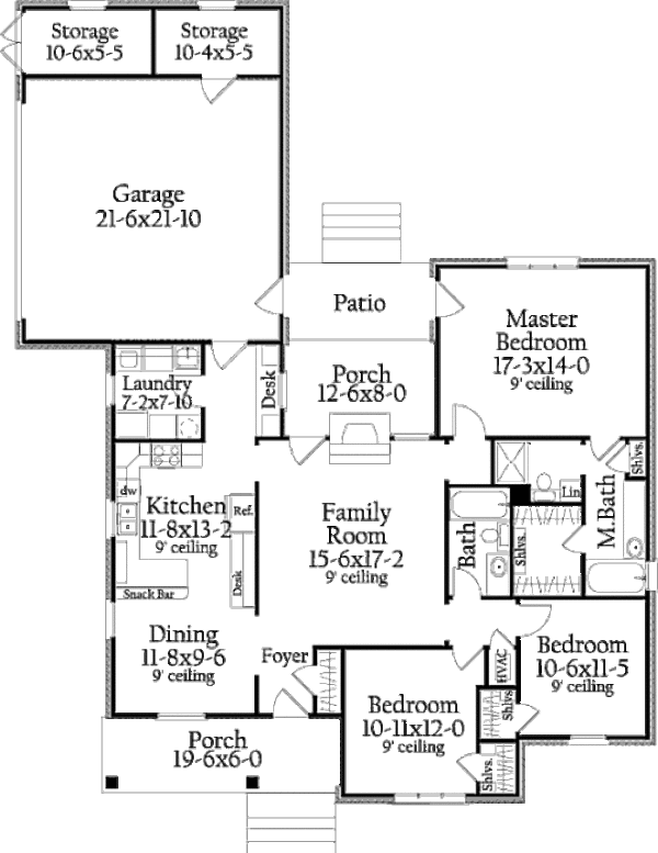 Traditional Floor Plan - Main Floor Plan #406-9621