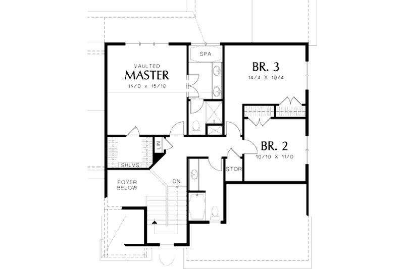 Dream House Plan - Floor Plan - Upper Floor for Craftsman House Plan #48-390 - 3 bed, 3 bath